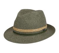 Lipodo Costanzo Bogart Strohhut Mehrfarbiger Hut mit Streifenmuster Leicht robust Made in Italy Herren Frühjahr Sommer grün XL (60-61 cm)