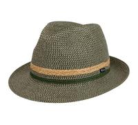 Lipodo Costanzo Bogart Strohhut Mehrfarbiger Hut mit Streifenmuster Leicht robust Made in Italy Herren Frühjahr Sommer grün S (54-55 cm)