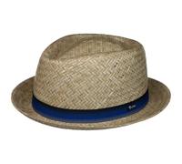 Lipodo Diamond Crown Strohhut Porkpie Made in Italy Damen Herren Frühling Sommer