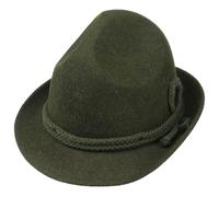 Lipodo Dreispitz Wollfilzhut Alpenhut Herren Trachtenhut Made in Italy Tirolerhut Handmade Oktoberfesthut Wasserabweisend Sommer Winter grün 55 cm