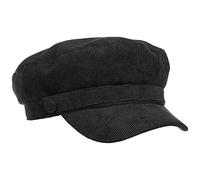 Lipodo Feincord Elbsegler Hafenmütze Cord-Optik Schwarze Ballonmütze Stretchband Damen Herren Herbst Winter schwarz S (55-56 cm)