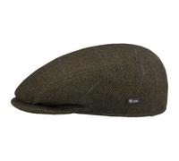 Lipodo Flatcap mit Karomuster Herren | gefütterte Schiebermütze aus Wolle | Größen 49-61 cm | Herrenmütze mit Schirm Schirmmütze Herbst/Winter, oliv-grün, 61 cm