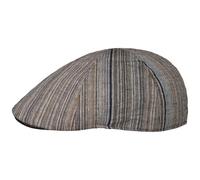Lipodo Gatsby Flatcap Schirmmütze gestreift Mehrfarbig Herren Frühling Sommer braun XL (60-61 cm)