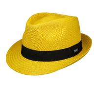 Lipodo Jaston Trilby Panamahut Made in Italy Damen und Herren Frühling Sommer gelb M (56-57 cm)