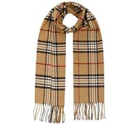 Lipodo Karo Cashmink Schal | Winterschal für Damen/Herren | Karoschal made in Germany | Hautfreundlicher Fransenschal | Schal mit Fransen Herbst/Winter, Camel, Einheitsgröße