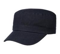Lipodo Leinen Armycap Stoffcap einfarbig Damen und Herren Frühling Sommer dunkelblau One Size