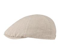 Lipodo Leinen Flatcap Herren Stretchband Beige Dunkelblau Schirmmütze Frühling Sommer Atmungsaktiv beige S (55-56 cm)