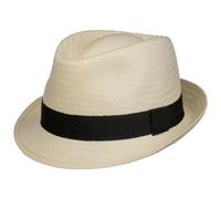 Lipodo Malaga Strohtrilby Damen Herren Kinder Made in Italy Strohhut Sommer Natur S (54-55 cm)