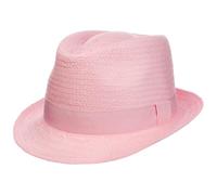 Lipodo Malaga Strohtrilby Damen Herren Kinder Made in Italy Strohhut Sommer rosa S (54-55 cm)