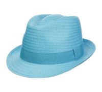 Lipodo Malaga Strohtrilby Damen Herren Kinder Made in Italy Strohhut Sommer türkis XL (60-61 cm)