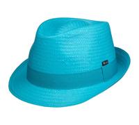 Lipodo Malaga Strohtrilby Damen Herren Kinder Made in Italy Strohhut Sommer türkis XS (52-53 cm)