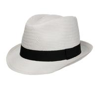 Lipodo Malaga Strohtrilby Damen Herren Kinder Made in Italy Strohhut Sommer weiß M (56-57 cm)
