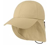Lipodo Supplex Cap mit Nackenschutz Damen Herren Wasserabweisend Nylon UV-Schutz 40+ Gummizug Abnehmbarer Nackenschutz Frühjahr Sommer beige XL (59-60 cm)