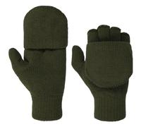 Lipodo Thinsulate Fingerless Handschuhe Damen/Herren - Unisex - Fingerlose Strickhandschuhe - Herbst/Winter- Waschbar - Fäustlinge Einfarbig - Winterhandschuhe oliv 10 HS
