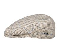 Lipodo Travello Flatcap Hellbeige Karierte Schiebermütze Überkaro-Design Made in Italy Herren Frühjahr Sommer Hellbeige 56 cm