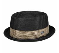 Lipodo Valeno Pork Pie Strohhut Uni einfarbig Made in Italy Herren Frühling Sommer
