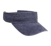 Lipodo Washed Cotton Visor Uni einfarbig Damen und Herren Frühling Sommer dunkelblau One Size