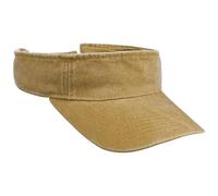 Lipodo Washed Cotton Visor Uni einfarbig Damen und Herren Frühling Sommer gelb One Size