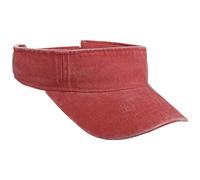 Lipodo Washed Cotton Visor Uni einfarbig Damen und Herren Frühling Sommer rot One Size