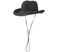 Westernhut mit Kinnband by Lipodo schwarz L (58-59 cm)