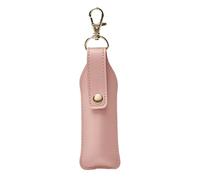 Lippenstifthalter Keychain | Kleine Lippenkrawatte aus Leder | Portable Chapstik Port, Lippenbalsam-Organizer, Reise-Lippenstifttasche für die Handtasche, Rosa, riferimento alla descrizione