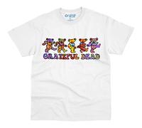 Liquid Blue Herren Grateful Dead Tie Dye Dancing Bears T-Shirt, Weiß, XL