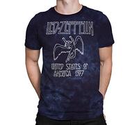 Liquid Blue Led Zeppelin USA Tour '77 T-Shirt für Herren, Multi, Klein