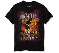 Liquid Blue Uni-Erwachsene Ac/Dc Rock Eruption T-Shirt Kurzarm, Schwarz, L