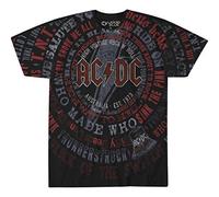 Liquid Blue Uni-Erwachsene AC/DC Song Titles All Over Print Graphic Short Sleeve Tee T-Shirt, Schwarz, XX-Large