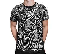 Liquid Blue Uni-Erwachsene White Zebra All Over Print Short Sleeve T-Shirt, Schwarz, XX-Large