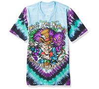 Liquid Blue Unisex Don't You Know Alice im Wunderland Mad Here Tie Dye T-Shirt, Batik, M