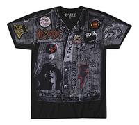 Liquid Blue Unisex-Erwachsene Ac/Dc Jacket Jumbo Print Short Sleeve Tee T-Shirt, Schwarz, XL
