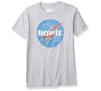 Liquid Blue Unisex-Erwachsene David Bowie Bowie's in Space Logo Short Sleeve Tee T-Shirt, grau meliert, X-Large