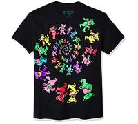 Liquid Blue Unisex-Erwachsene Grateful Dead Spiral Bears Schwarzlicht T-Shirt, Schwarz, L