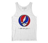Liquid Blue Unisex-Erwachsene Grateful Dead SYF Steal Your Face White Tank Top T-Shirt, Weiss/opulenter Garten, XL