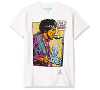 Liquid Blue Unisex-Erwachsene Jimi Hendrix Pop Art 'Scuse me While I Kiss The Sky T-Shirt, weiß, Medium
