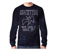 Liquid Blue Unisex-Erwachsene Led Zeppelin Usa Tour 77 Batik-Langarm T-Shirt, XX-Large
