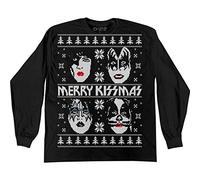 Liquid Blue Unisex-Erwachsene Men's Kiss Merry Kissmas Tie Dye Long Sleeve T-Shirt, schwarz, Medium