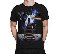 Liquid Blue Unisex-Erwachsene Pink Floyd Stairway to The Moon T-Shirt, schwarz, Groß