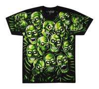 Liquid Blue Unisex-Erwachsene Skull Pile T-Shirt, Schwarz, XX-Large