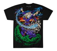 Liquid Blue Unisex-Erwachsene Vintage Wizard Jumbo Fantasy Print Short Sleeve T-Shirt, schwarz, Large
