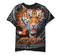 Liquid Blue Unisex Tribal Tiger All Over Print T-Shirt, Schwarz, XL