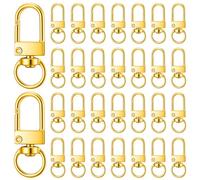 LIQWEI 30 Stück Gold Karabinerhaken, Karabiner Schlüsselanhänger, Metall Schlüsselanhänger 360° drehbarem Klein Schlüsselanhanger Karabinerhaken mit Drehgelenk für DIY Handtasche Keychain Schmuck