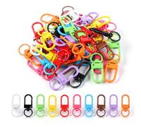 LIQWEI 60 Stück Mini Karabiner Schlüsselanhänger, Bunt Karabinerhaken Kleine Schlüssel Karabiner mit O-Ring Schlüsselanhänger Drehverschlüsse zum DIY Handtasche Basteln Keychain Schlüsselring Stecker