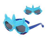 Liqzirtu Polarisierte Sonnenbrille für Kinder, lustige Sonnenbrille für Kinder, kreative Sonnenbrille für Kinder, flexible UV-Schutzbrille, Foto-Zubehör für Schule, Party, blau, Consulte la