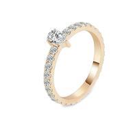Lirzxin 9K Goldring Frauen 375 Gold, Eheringe Hochzeitsringe Trauringe Partnerringe Elegant Ewigkeitsring Reihe mit 2ct Tropfenform Moissanit Verlobungsringe Damen Gelbgold Gr. 58 (18.5)