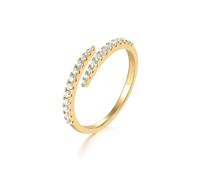Lirzxin 9K Goldring Frauen 375 Gold, Ring Verlobung Damen Klassisch Offen Design mit Rund Moissanit Freundschaftsringe Partnerringe Gelbgold Größe 48 (15.3)
