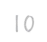 Lirzxin Creolen Weißgold 750 18K Echtgold Damen, Hochzeit Ohrringe Creolen Damen Elegante Ewigkeit Kreis mit Rund Moissanite Ohrringe Hochzeit Nickelfrei Echtschmuck, Weissgold