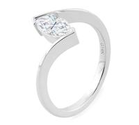 Lirzxin Damen Ring Weißgold 585 14K, Eheringe Hochzeitsringe Trauringe Partnerringe Klassisch Gedreht Design Solitärring Marquise Moissanit 2ct Verlobung Ringe Frauen Weißgold Gr. 47 (15.0)