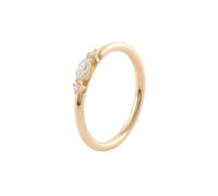 Lirzxin Ehering Damen Gold 750 18K, Hochzeitsringe Trauringe Partnerringe Freundschaftsringe Schlicht Dünn Design mit Marquise und Moissaniten Frauen Ring Verlobung Gelbgold Größe 56 (17.8)